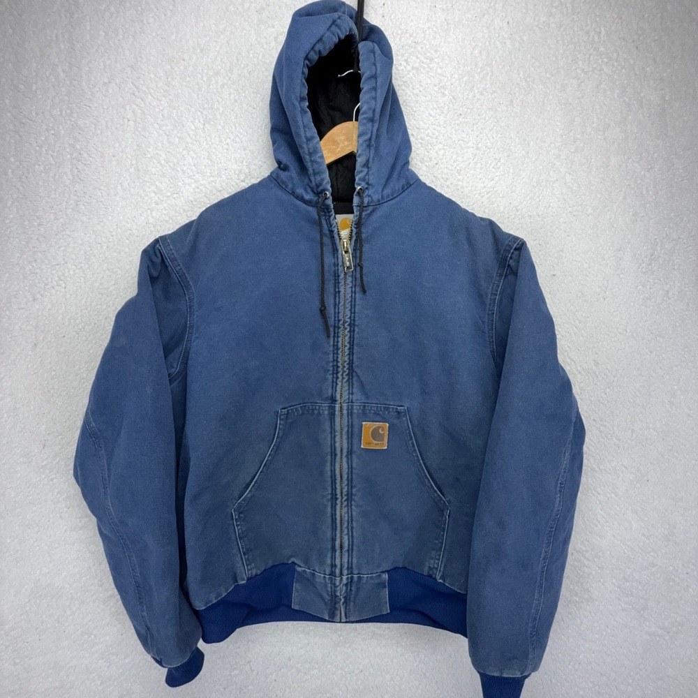 Carhartt Active Jacket Quilt Lined Mens Large J68 BLU Blue Sandstone